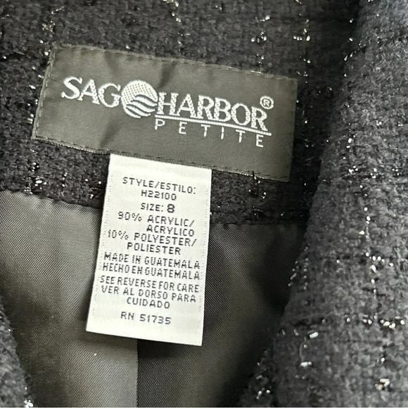 Women’s 8 Petite Zip Front Blazer Metallic Pockets‎ Lined Career Corpcore - Picture 12 of 13